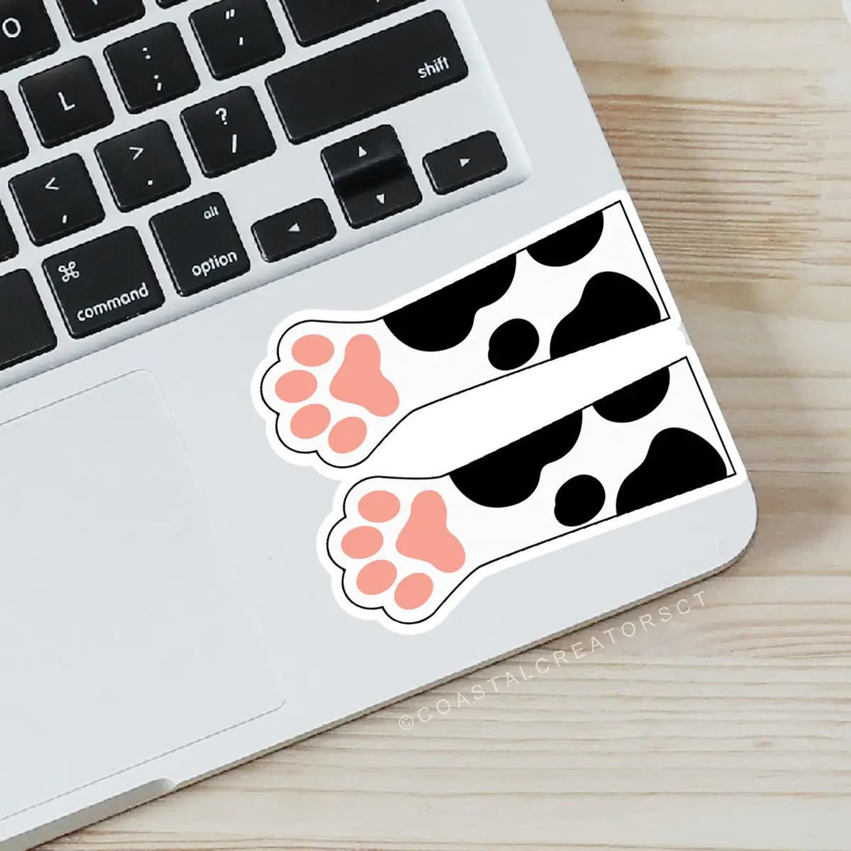 Black/White Cat Paws Vinyl Sticker