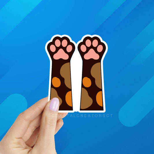 Cat Tortoise Spots Paws Vinyl Sticker