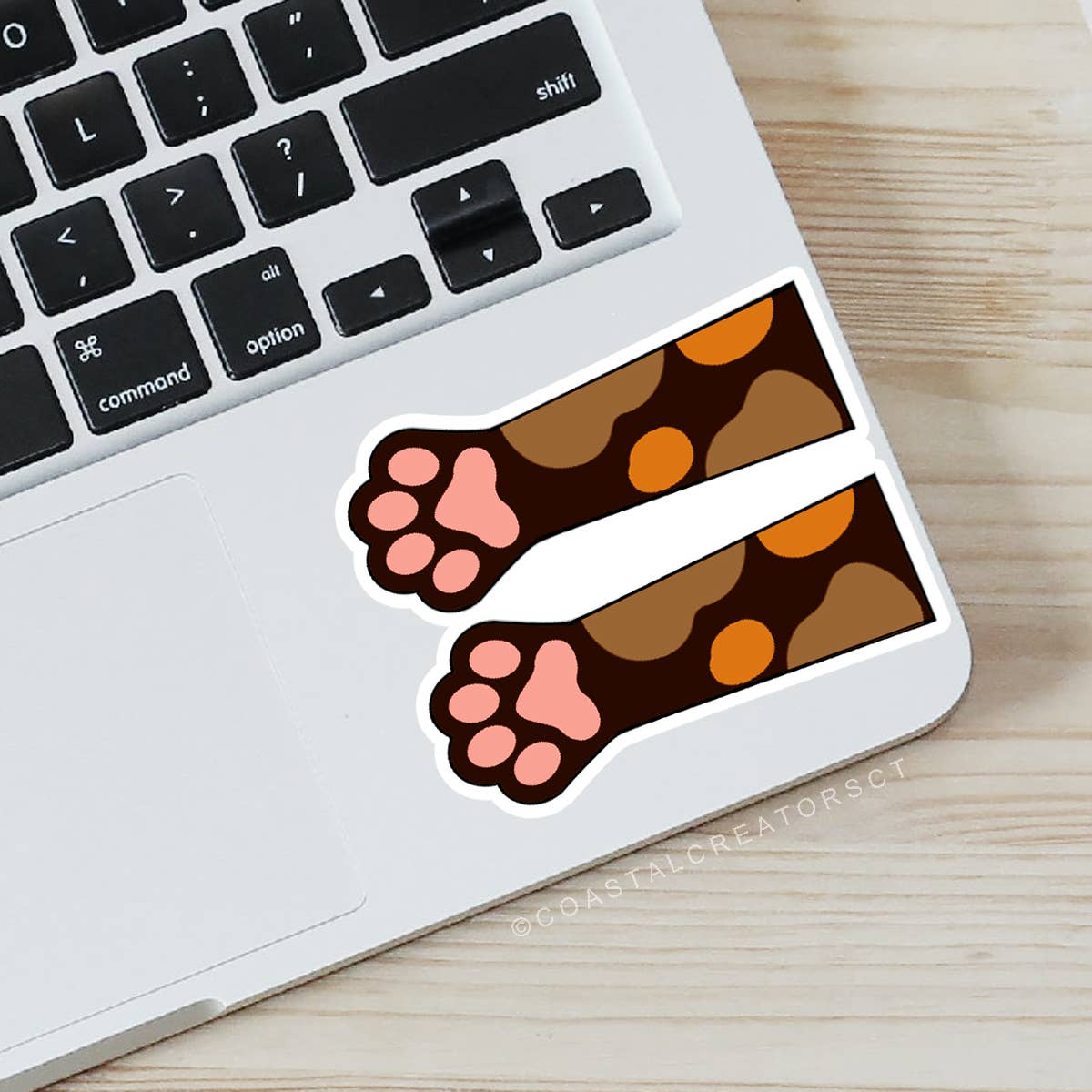 Cat Tortoise Spots Paws Vinyl Sticker