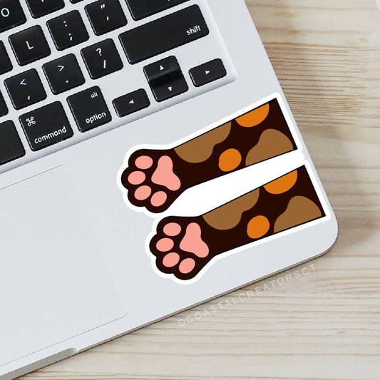 Cat Tortoise Spots Paws Vinyl Sticker