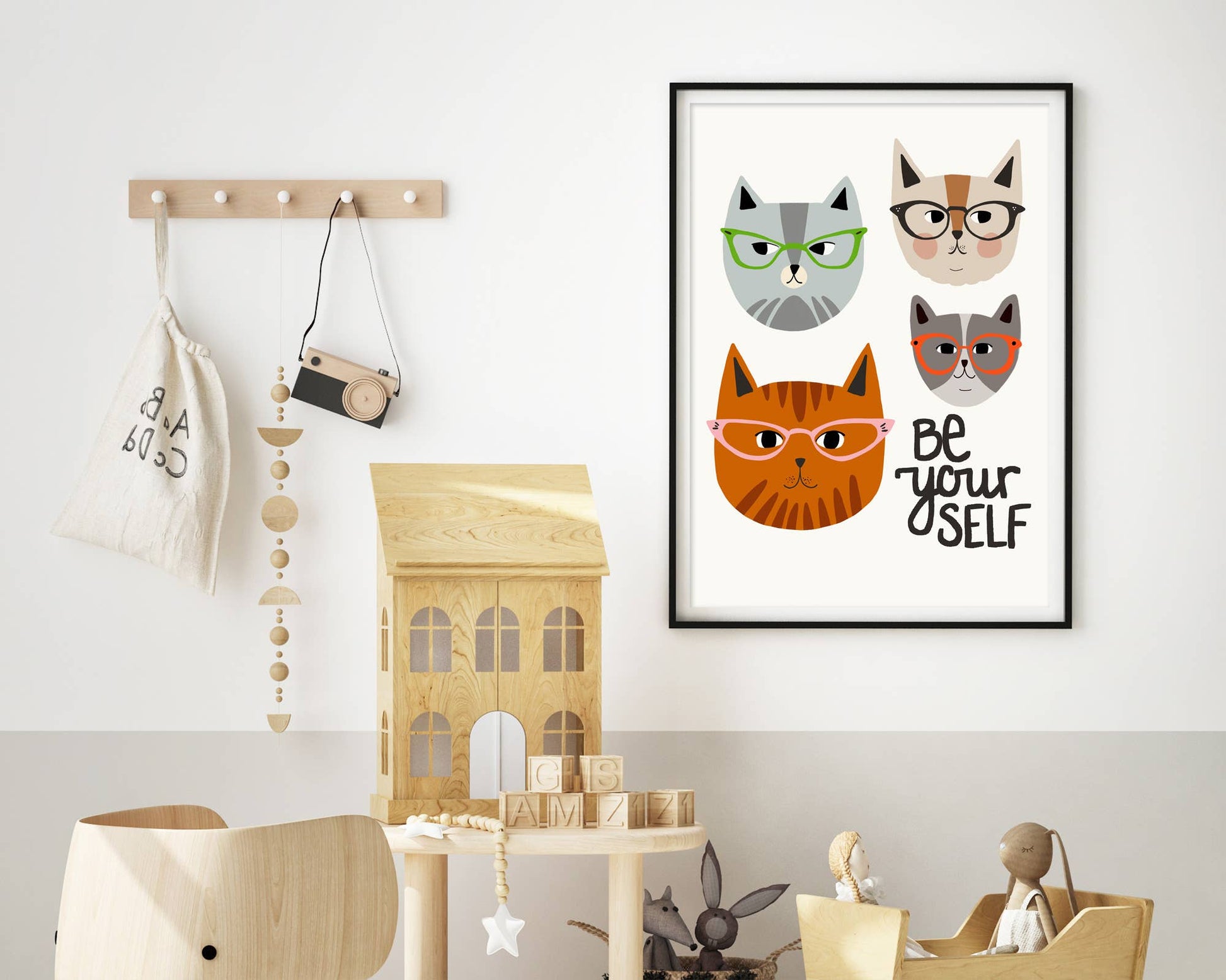 Be Yourself - funny cat illustration print