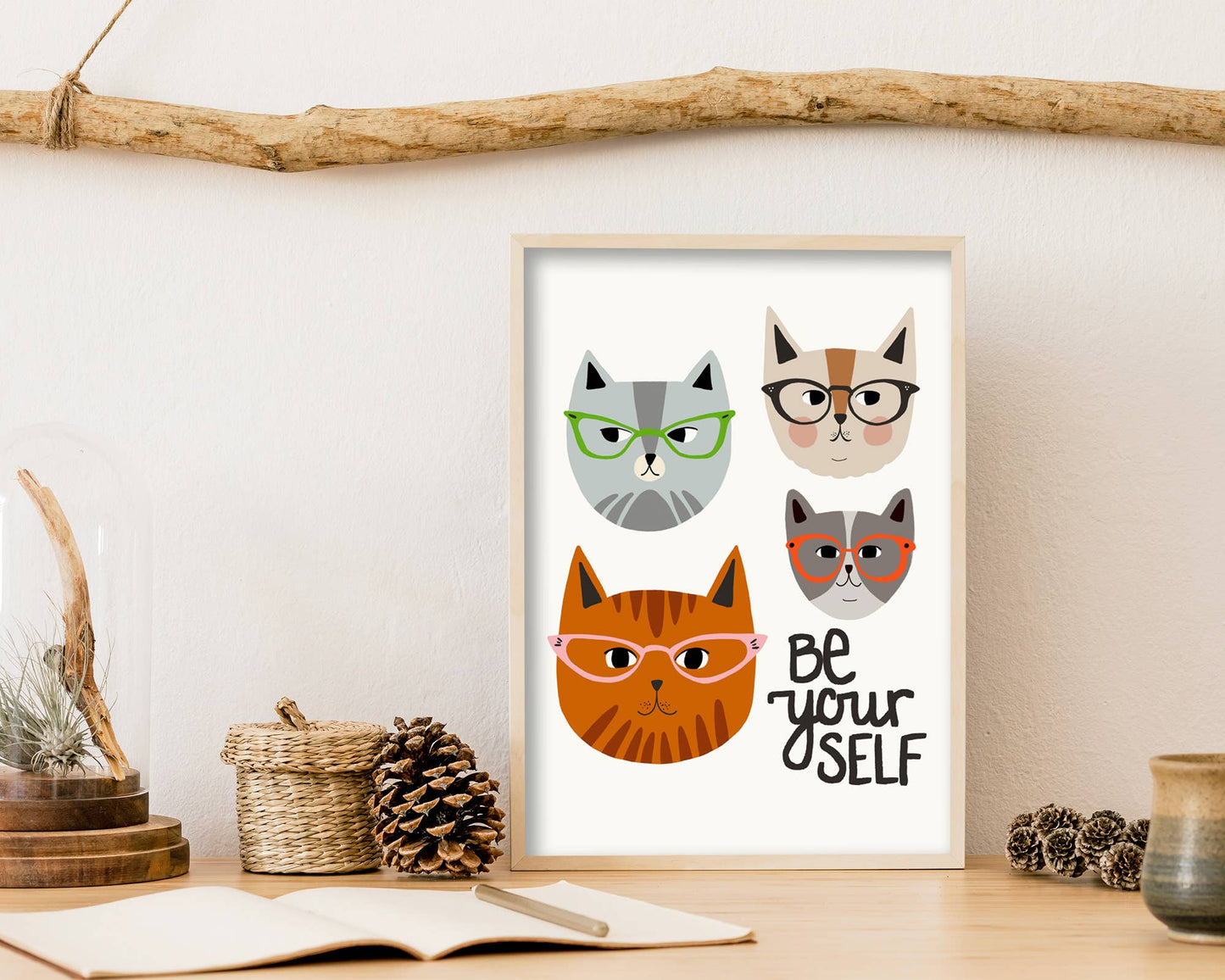 Be Yourself - funny cat illustration print