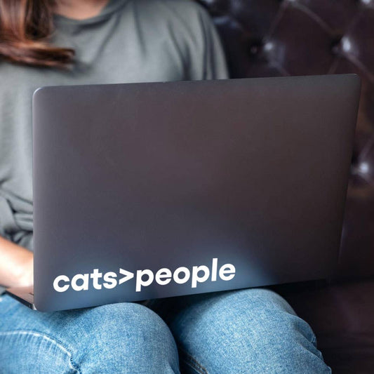 Cats Greater than People White Vinyl Decals (Packaged)