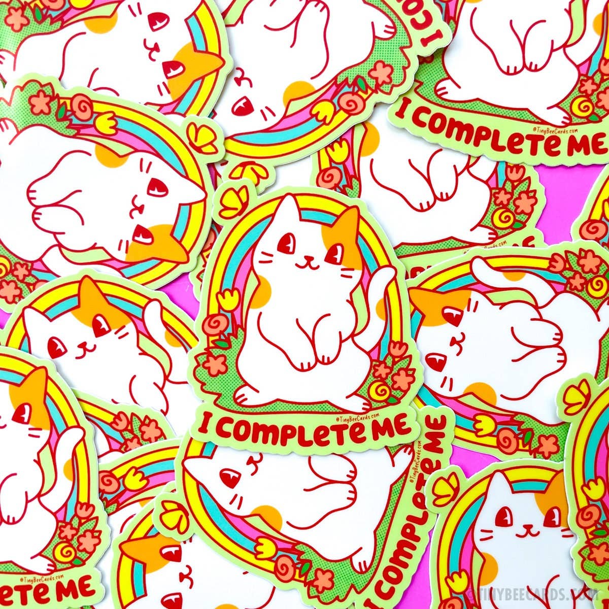 I Complete Me Cat Vinyl Sticker