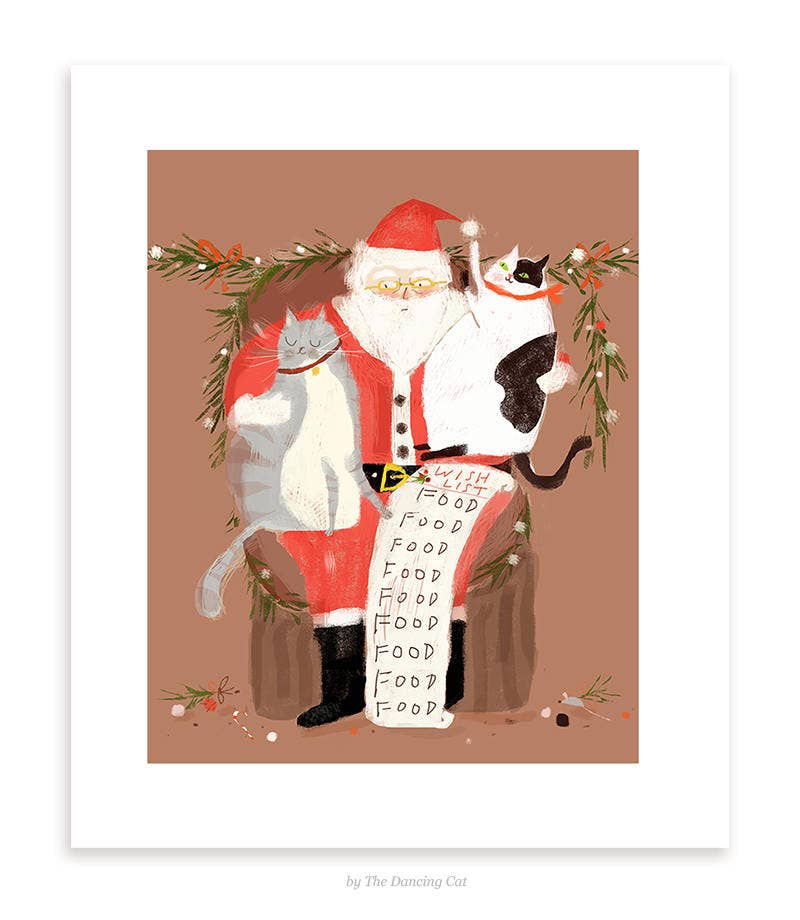 All I Want For Christmas Cat Art Print