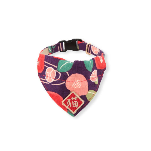 Kimono Cat Bandana Collar - Purple