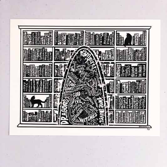Fantasy Bookshelf Print
