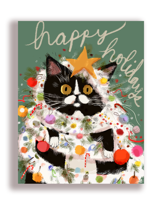 Holiday Decor Cat Card