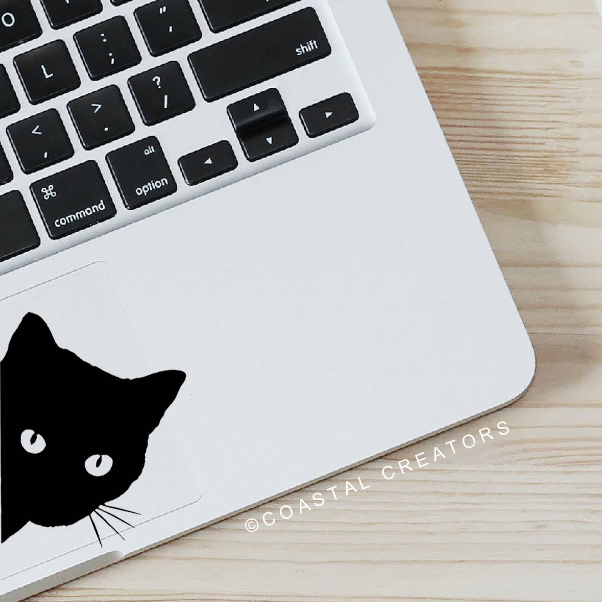 Peeking Cat Black Vinyl Sticker