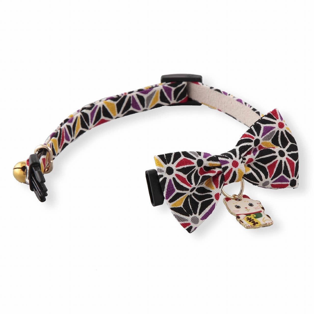 Lucky Cat Charm Bow Tie Cat Collar