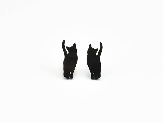 Black Cat Tiny Earrings