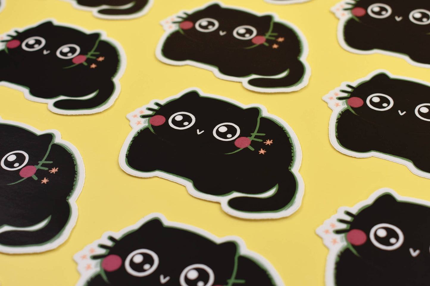 Cute Black Cat Vinyl Sticker