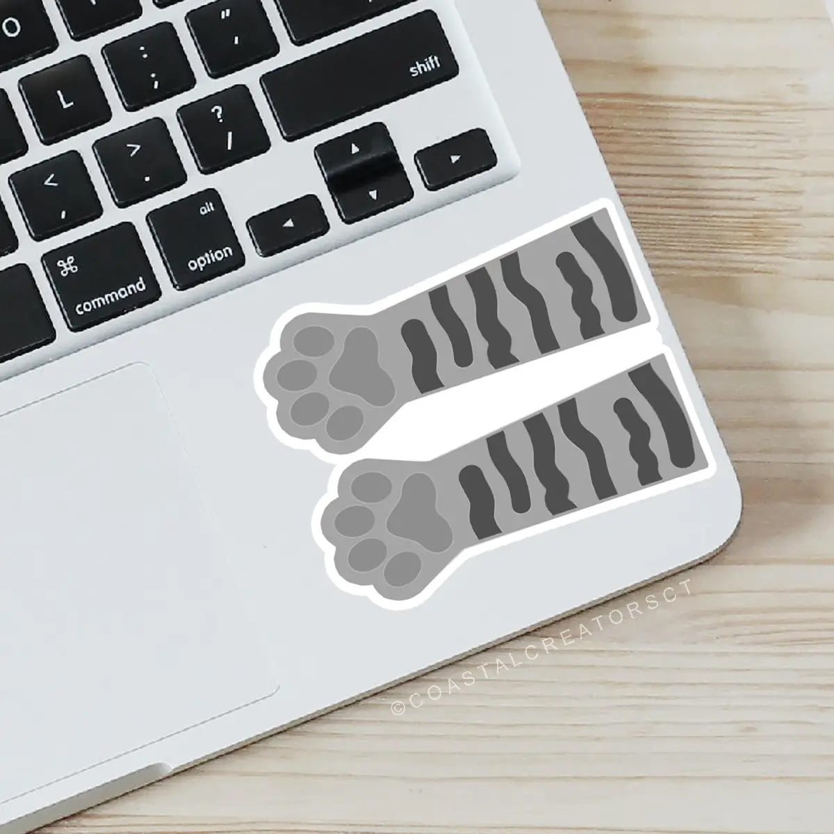 Grey Tabby Paws Vinyl Sticker