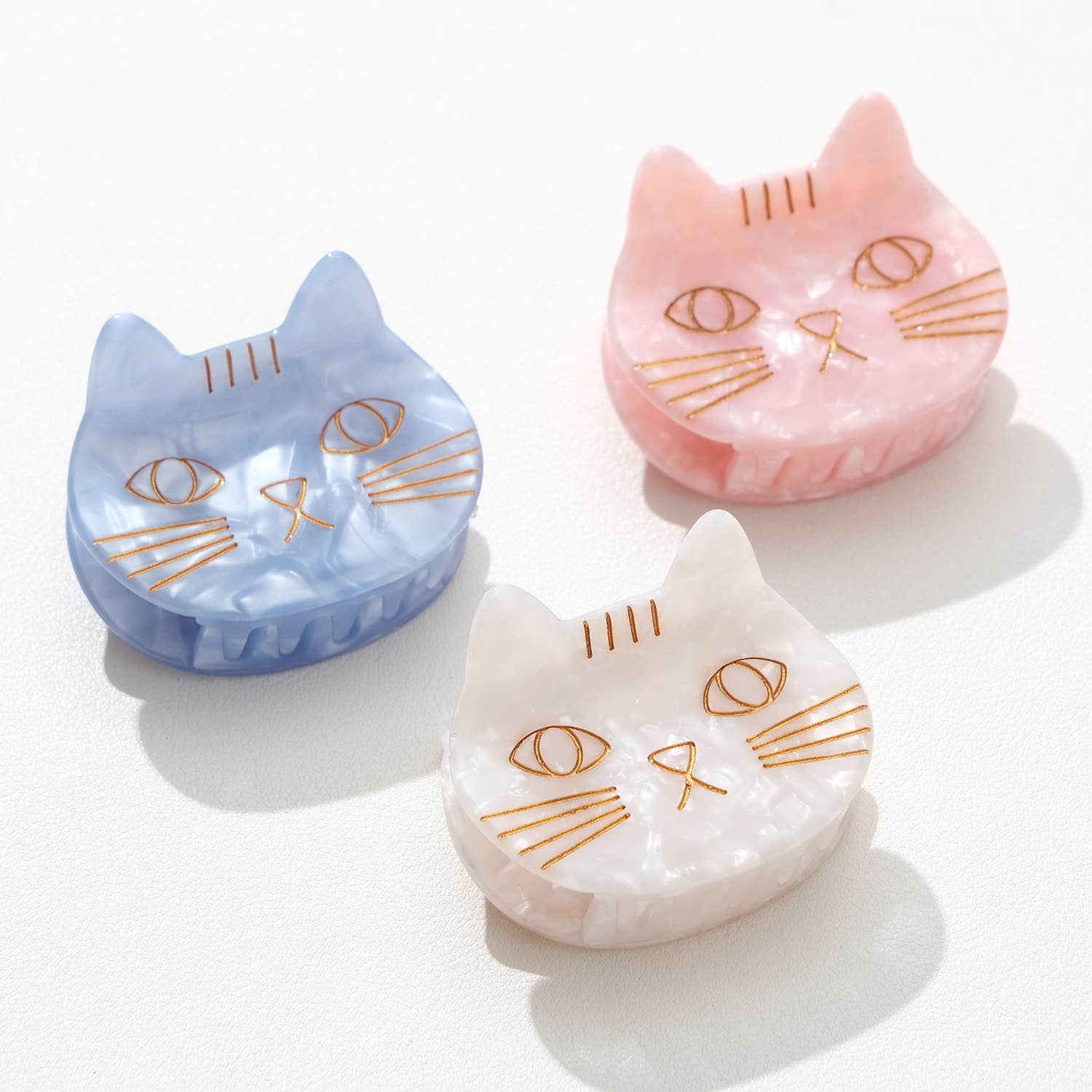 Small Cat Face Claw Clip Pastel