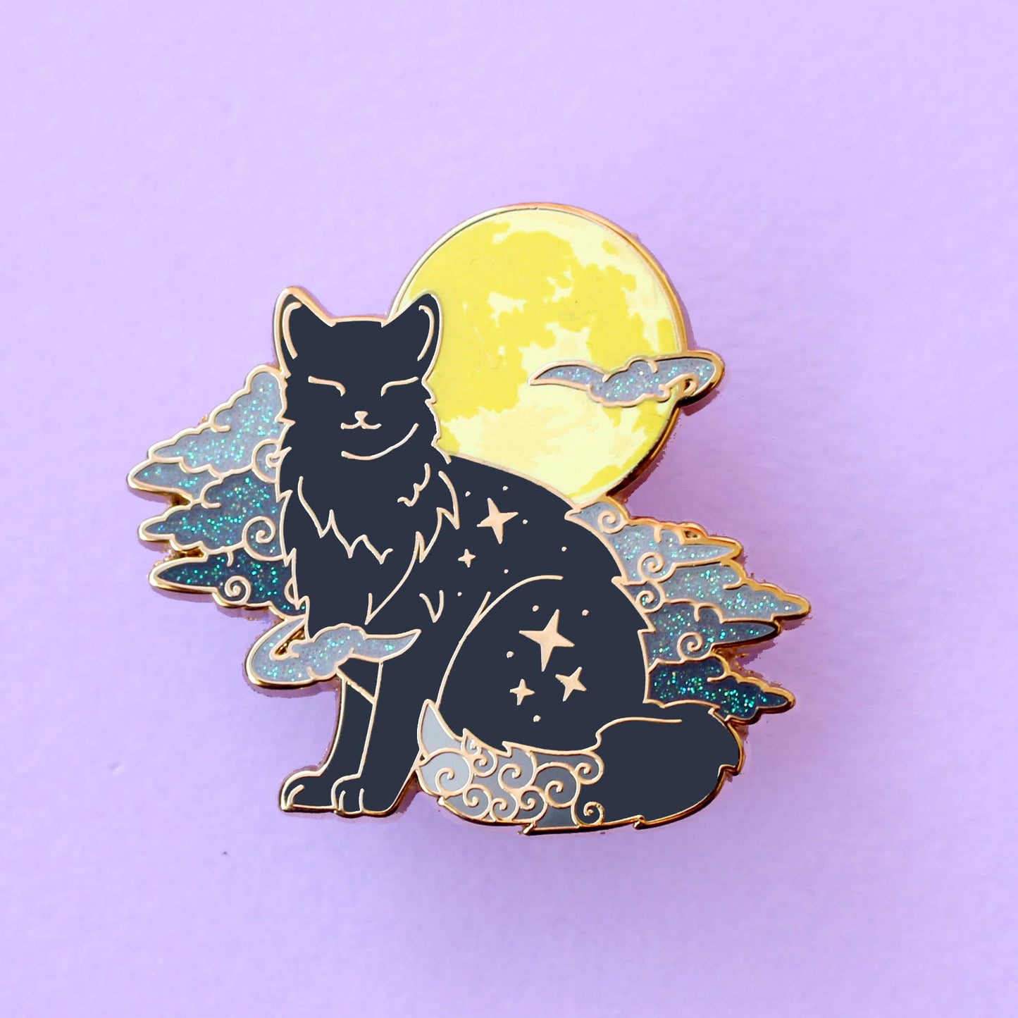 Fog Cat Enamel Pin