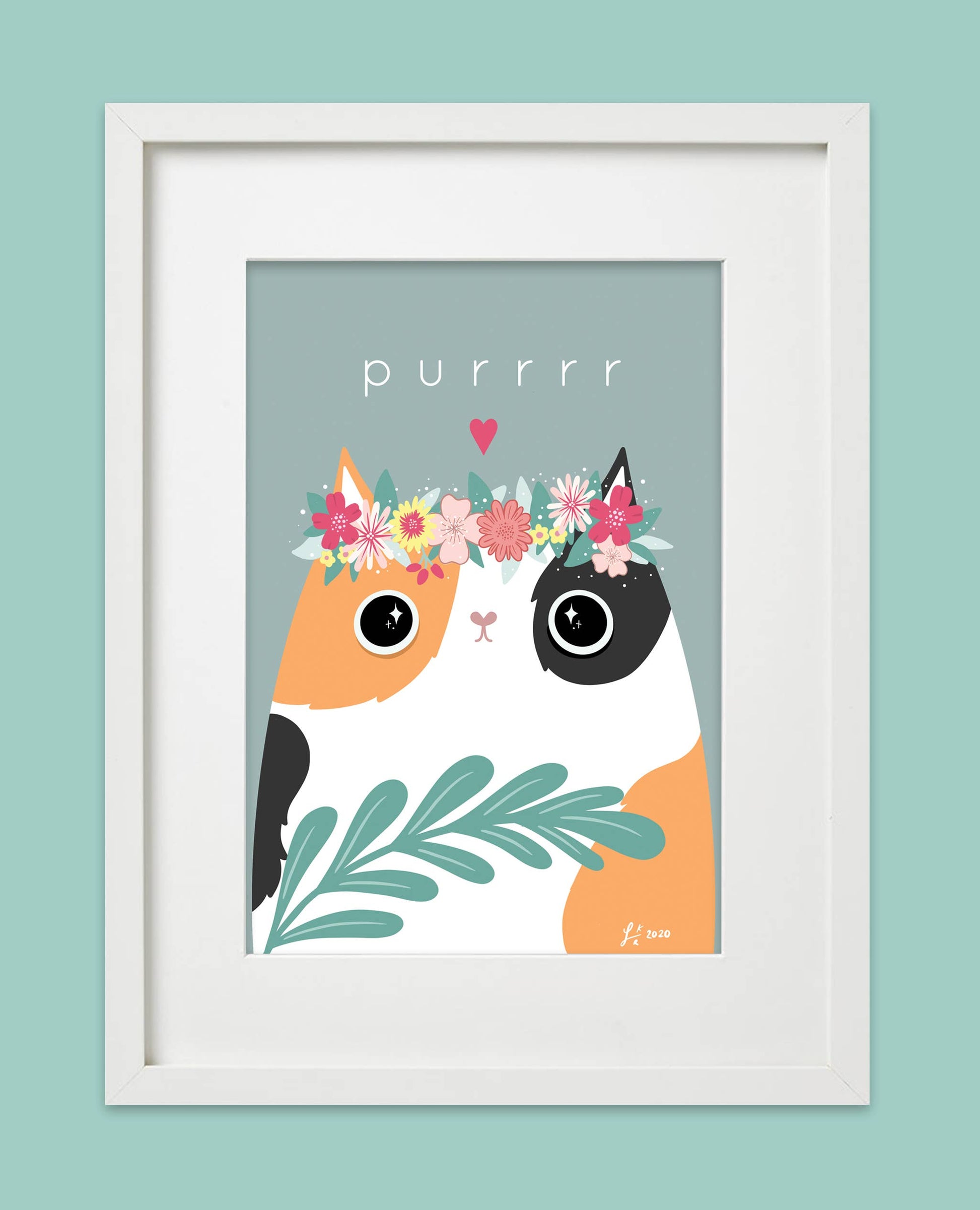 Purr Calico Cat Art Print