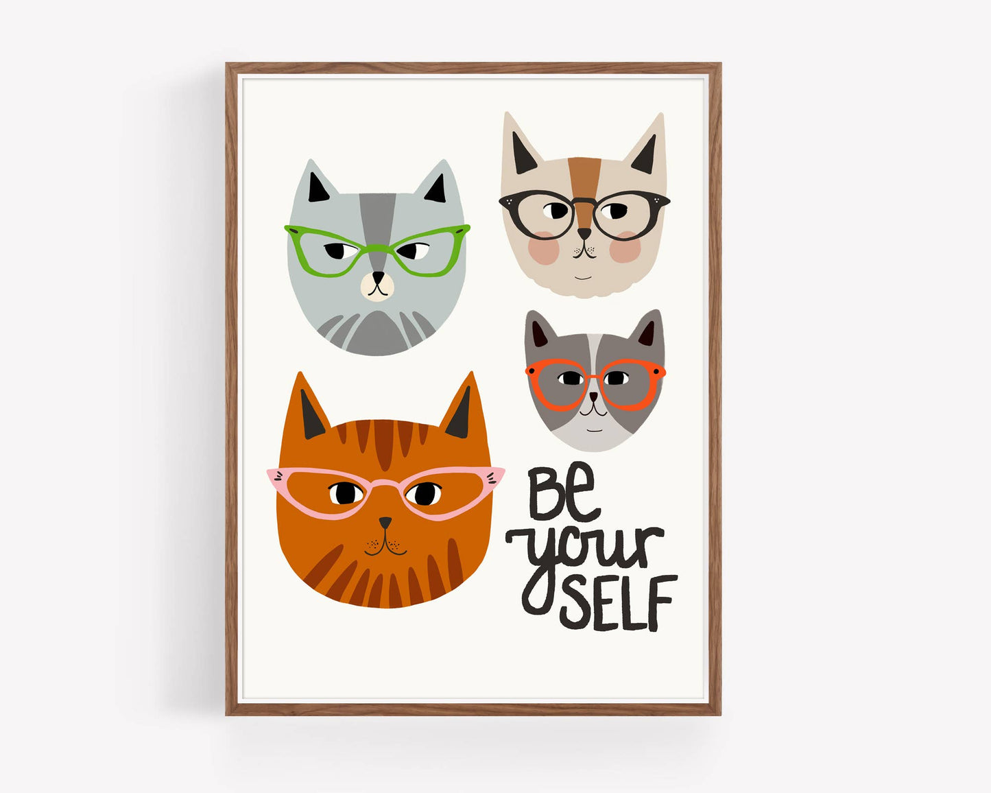 Be Yourself - funny cat illustration print