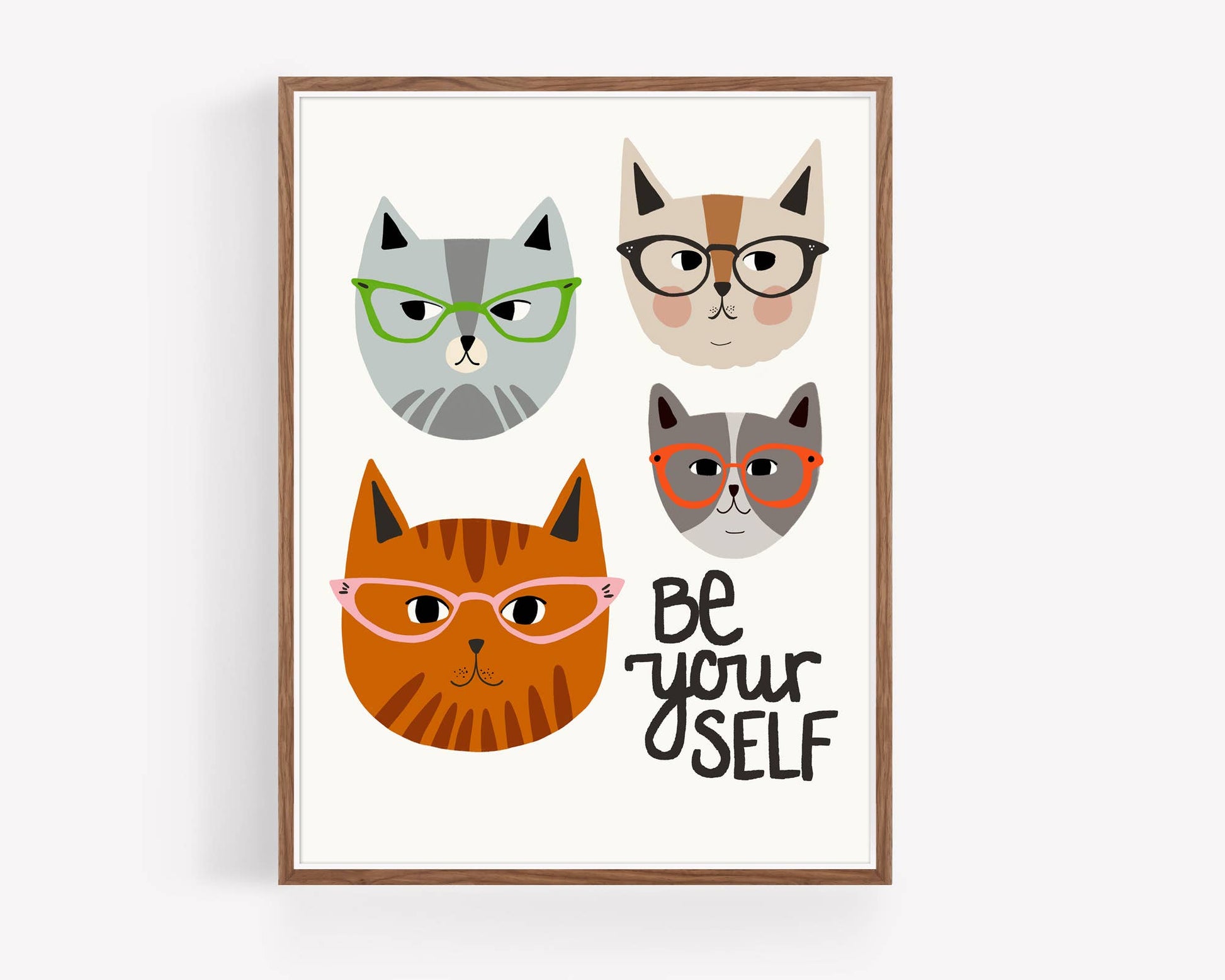 Be Yourself - funny cat illustration print