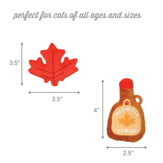 Maple Leaf & Syrup Fall Cat Toys, Set of 2