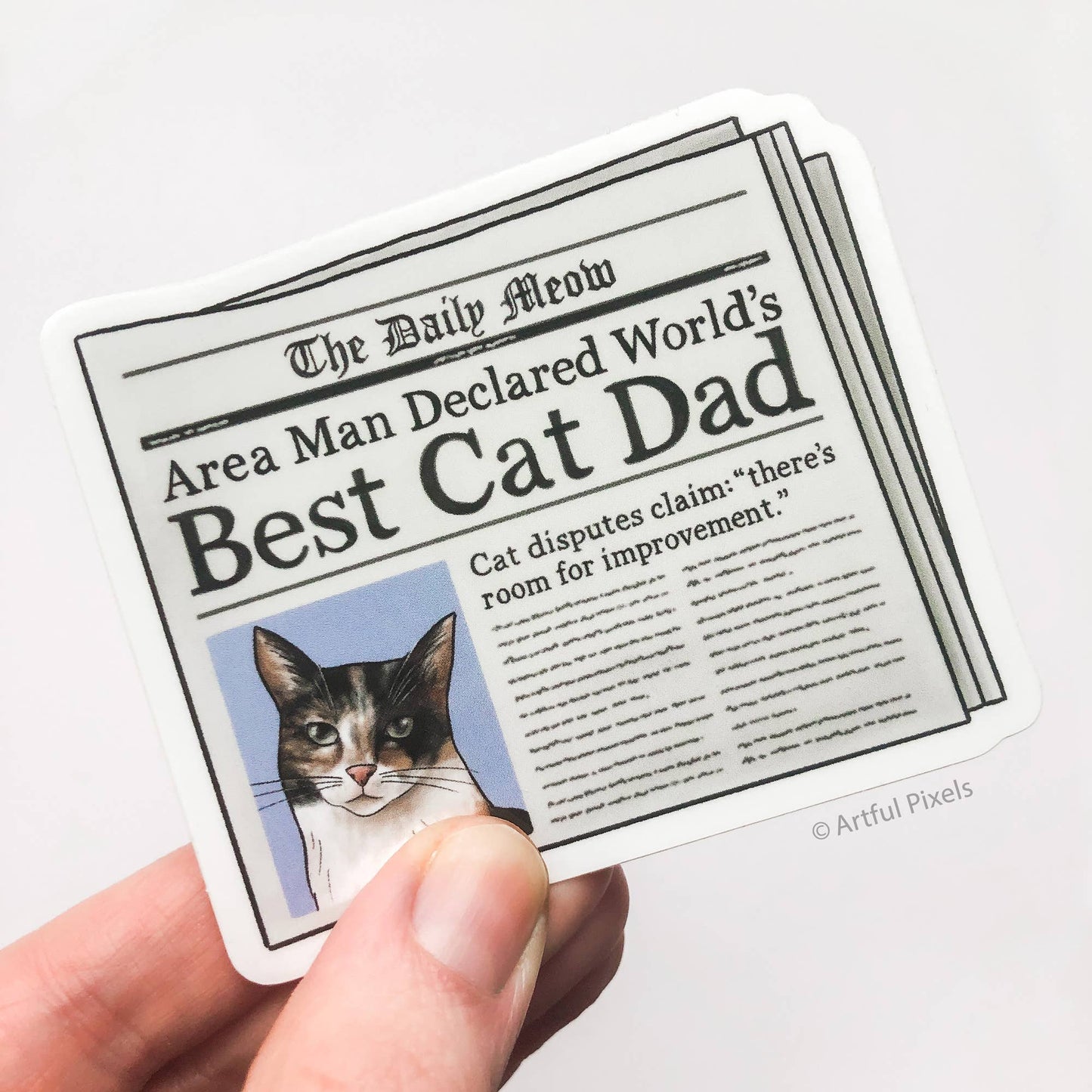 World's Best Cat Dad Vinyl Sticker - Calico
