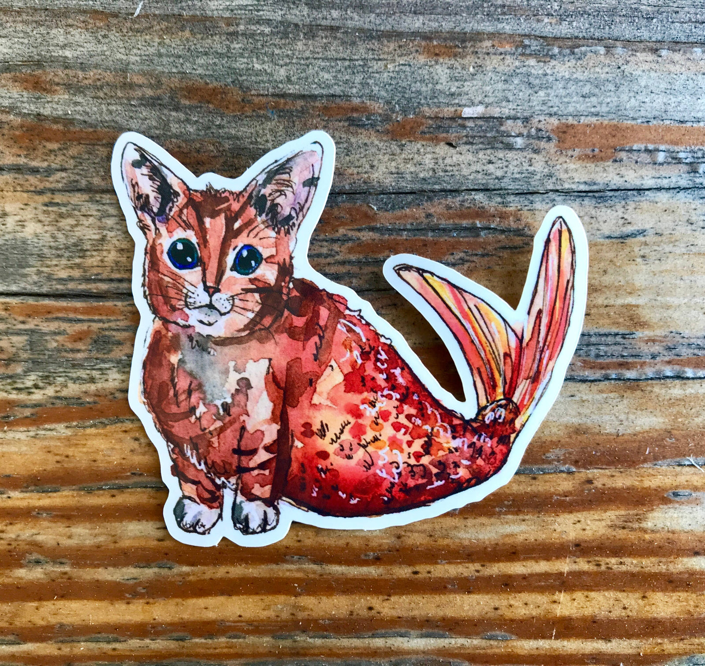 Orange Purrmaid Vinyl Sticker