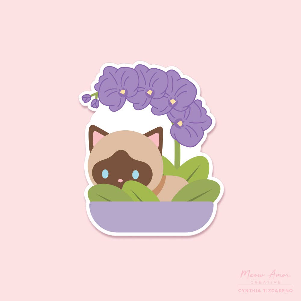 Siamese Orchid Vinyl Sticker